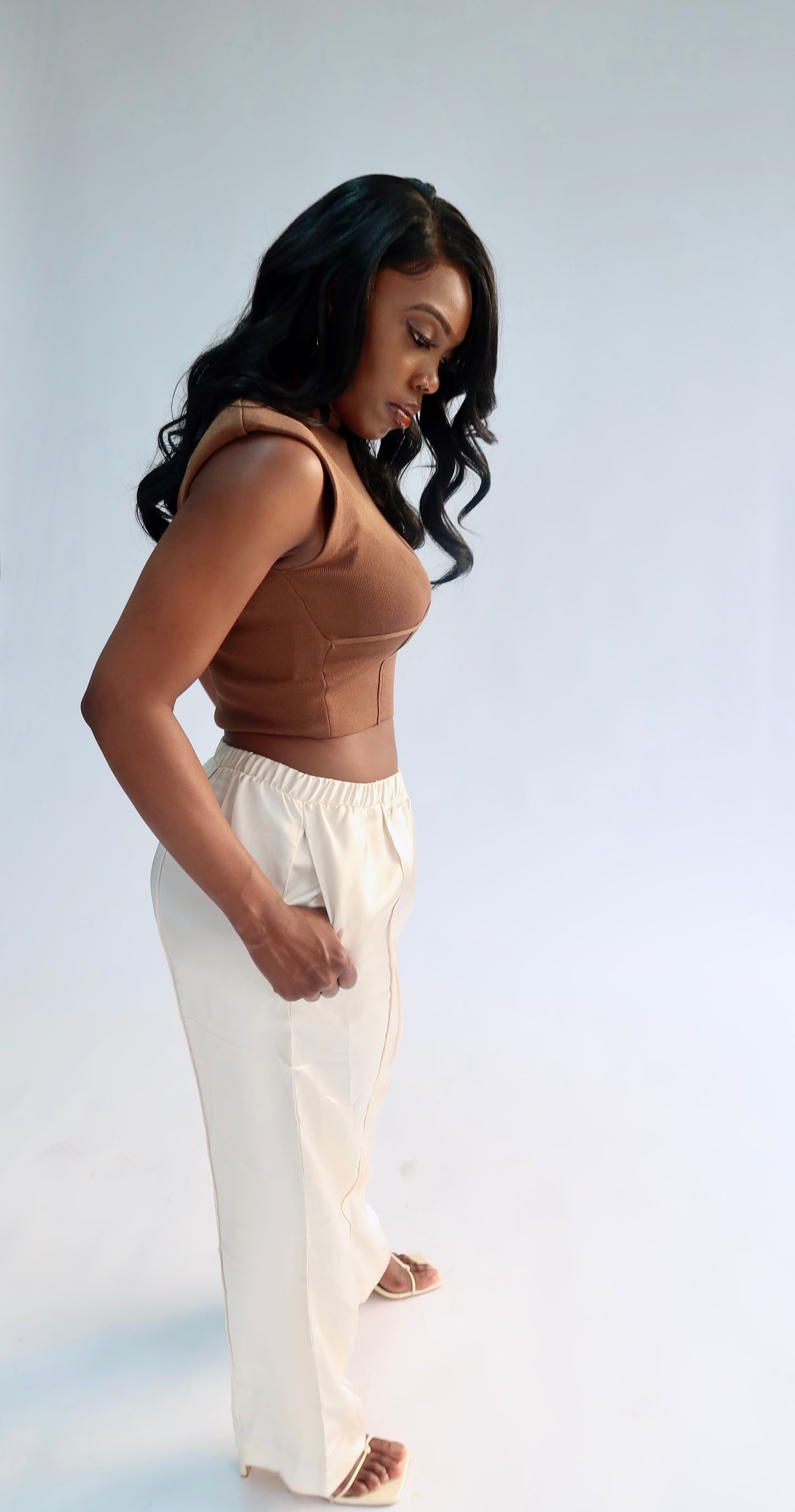 PADDED SHOULDER | CROP TOP