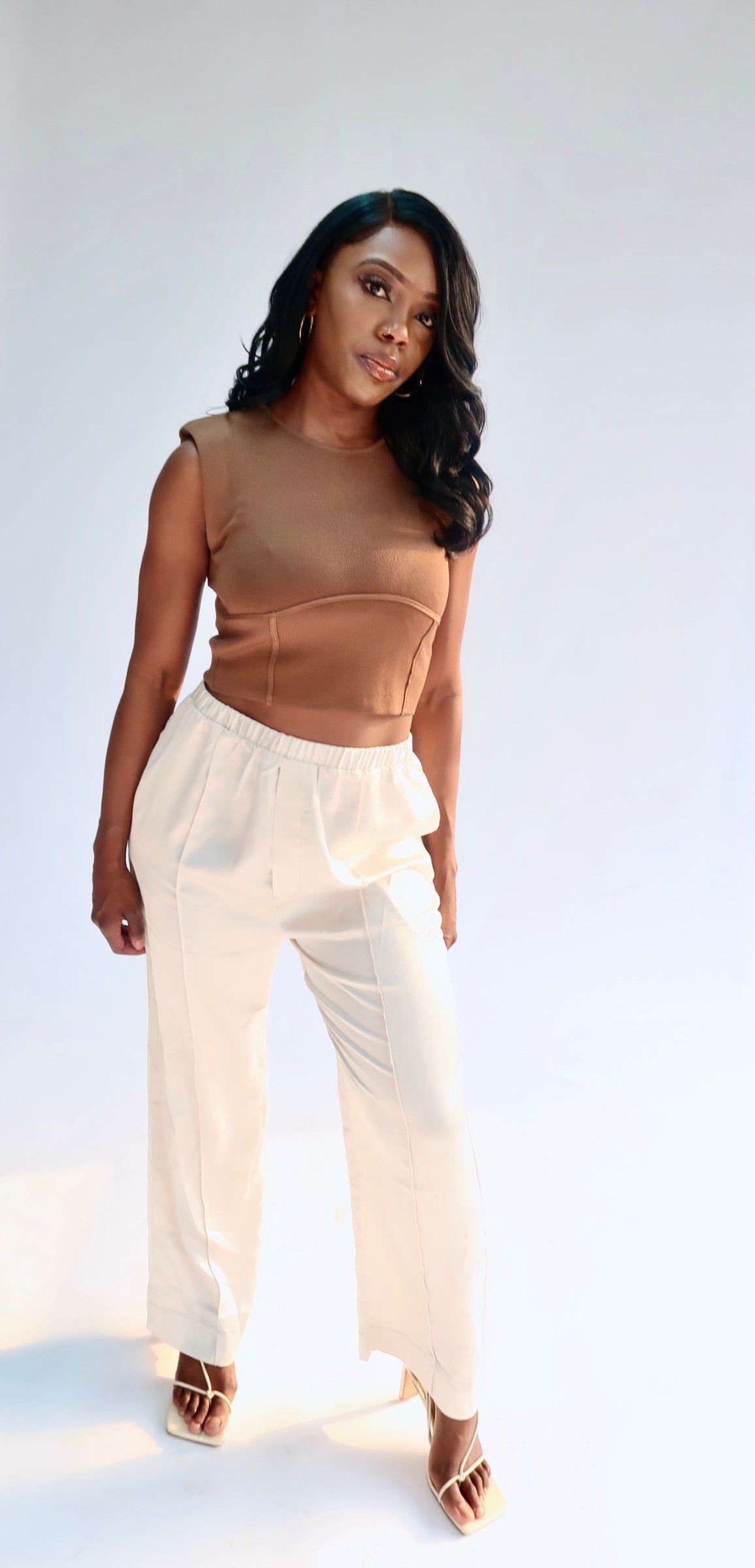 PADDED SHOULDER | CROP TOP