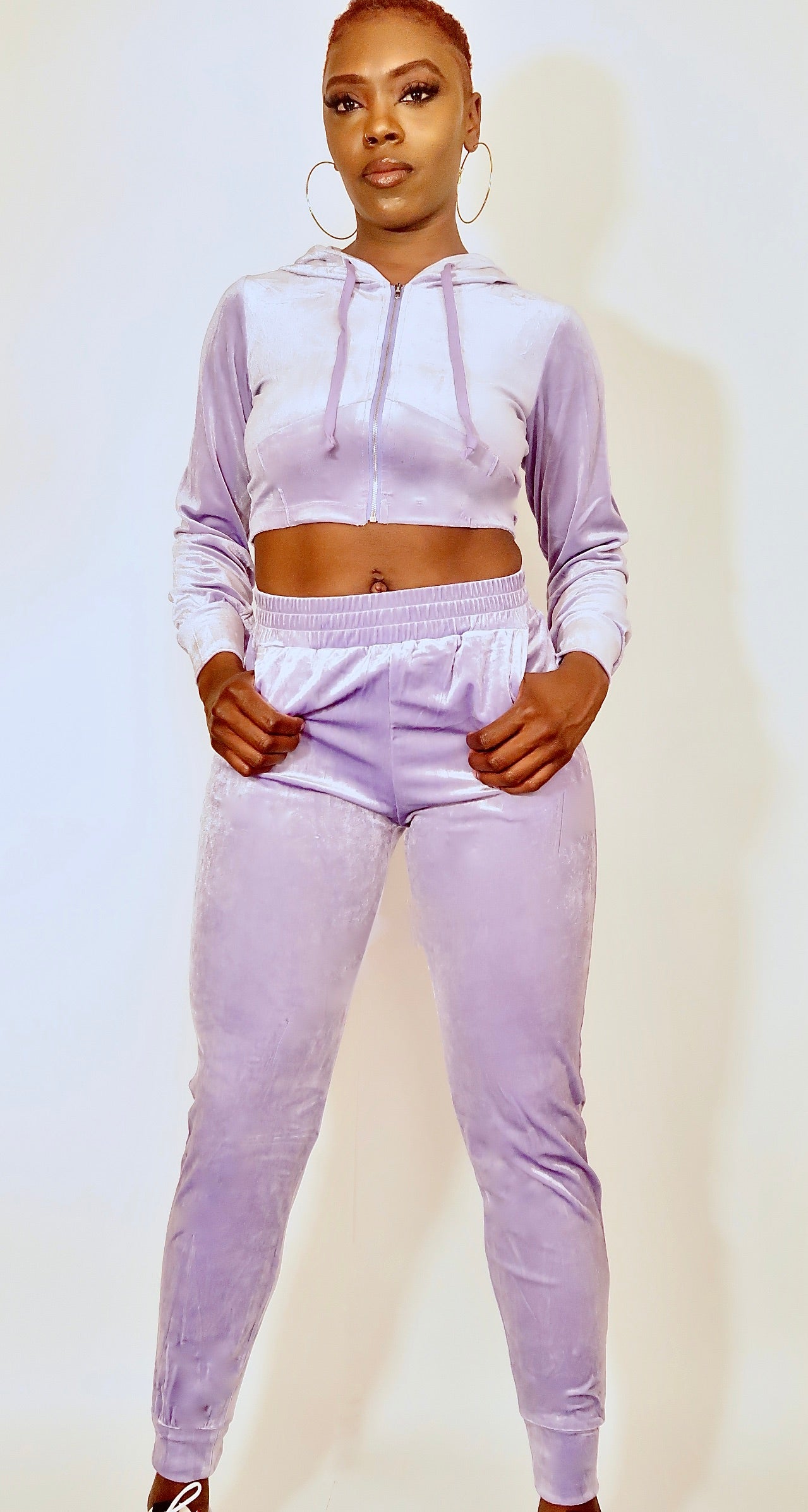 CROPPED VELOUR SWEATSUIT