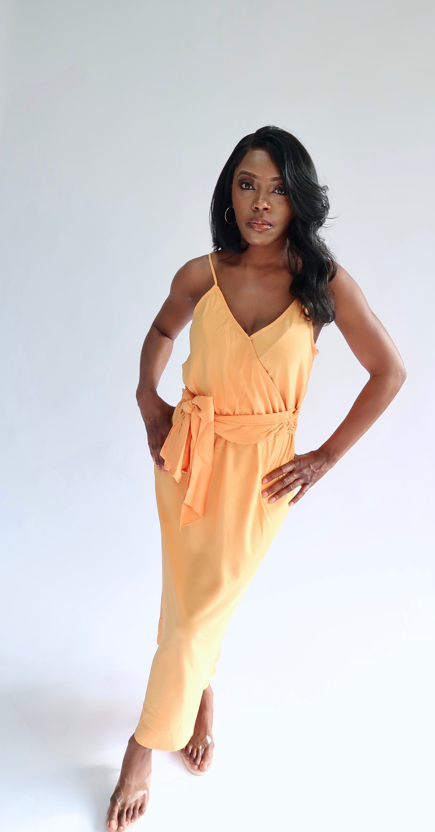 BELTED MAXI DRESS
