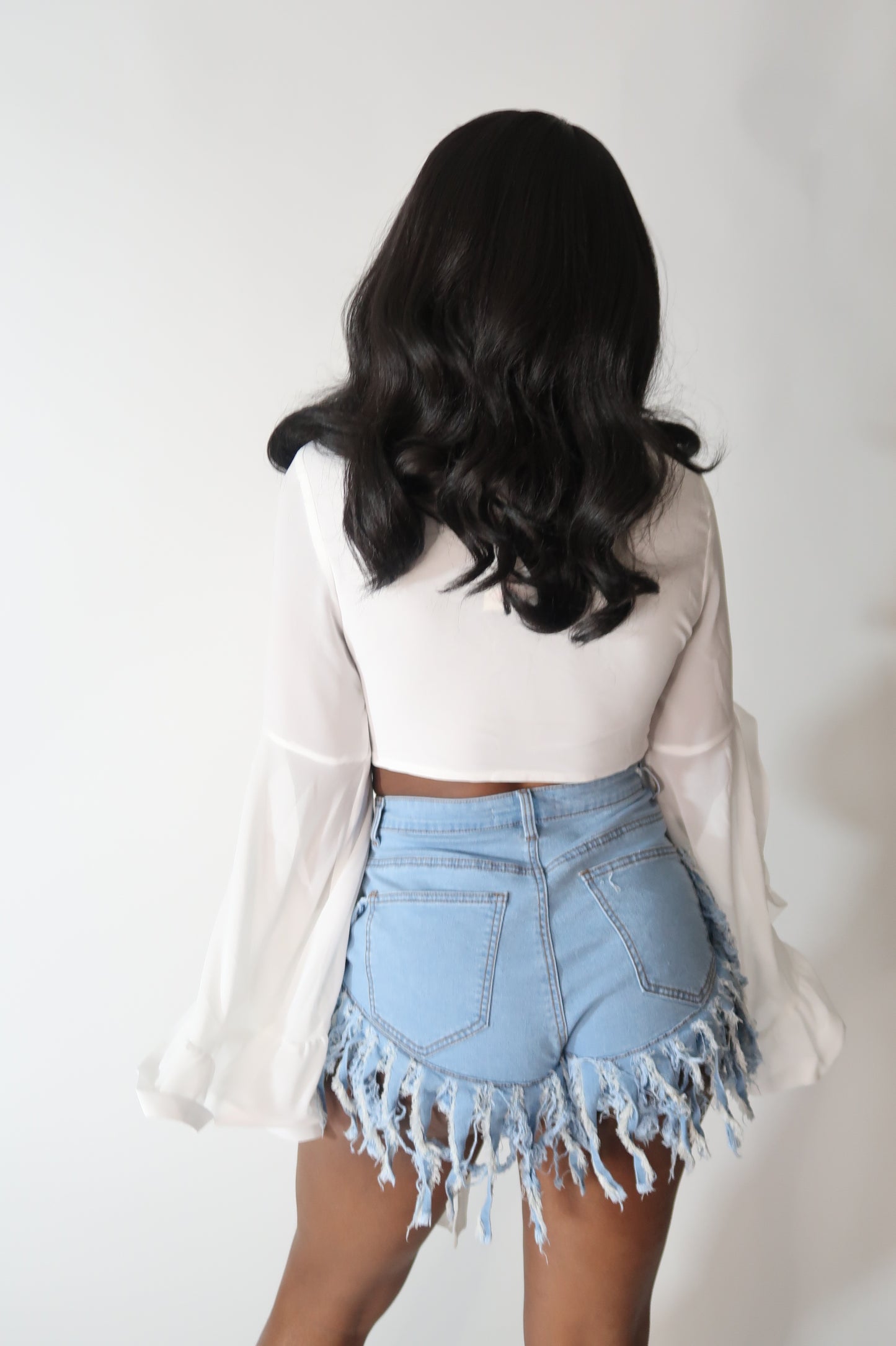 ALL ABOUT THAT FRINGE-DENIM SHORTS